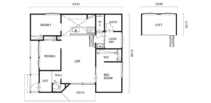woodboxの図面のイメージ